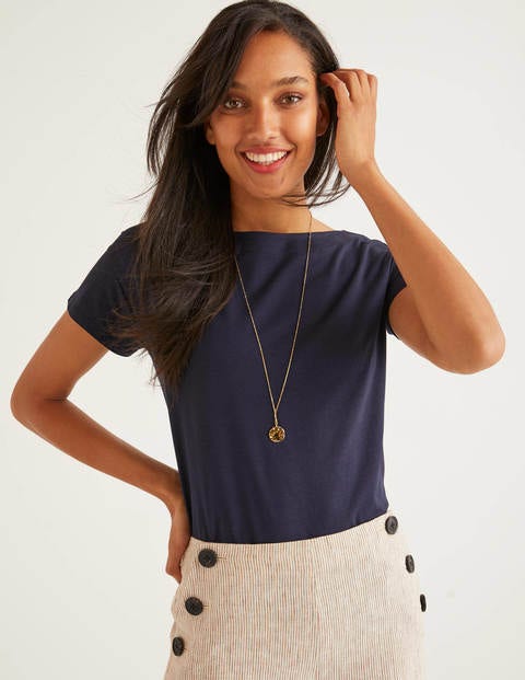 Supersoft Slash Neck Tee - Navy Supersoft Slash Neck Tee - Navy
