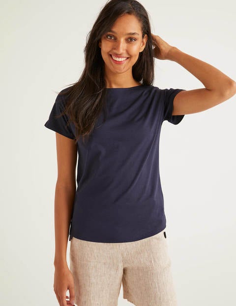 Supersoft Slash Neck Tee - Navy Supersoft Slash Neck Tee - Navy