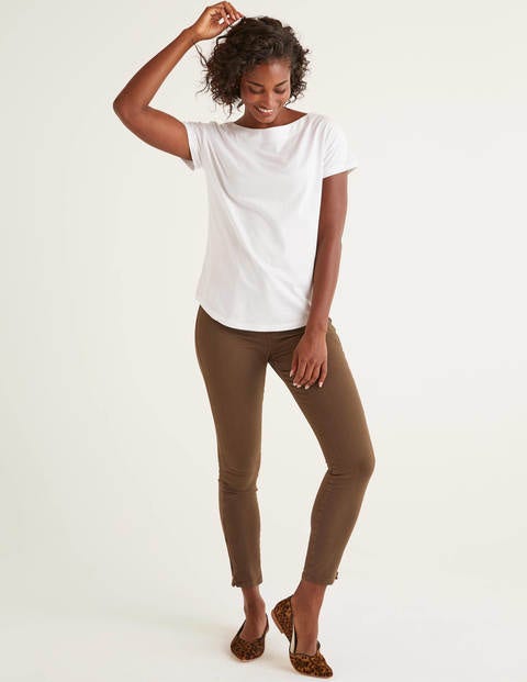 Supersoft Slash Neck Tee - White Supersoft Slash Neck Tee - White