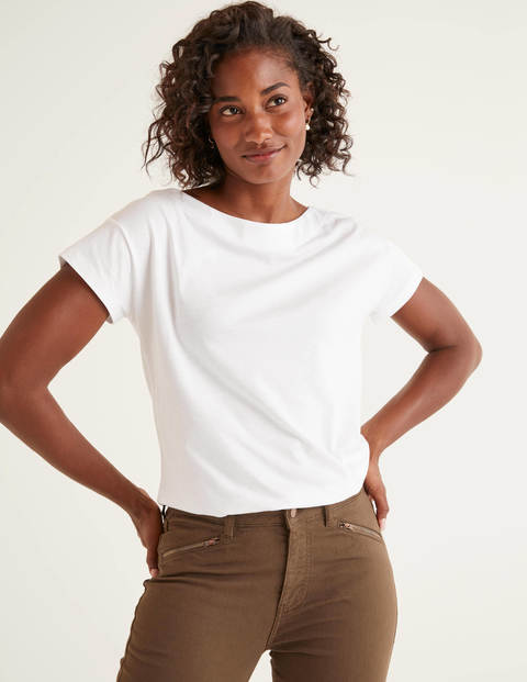 Supersoft Slash Neck Tee - White Supersoft Slash Neck Tee - White