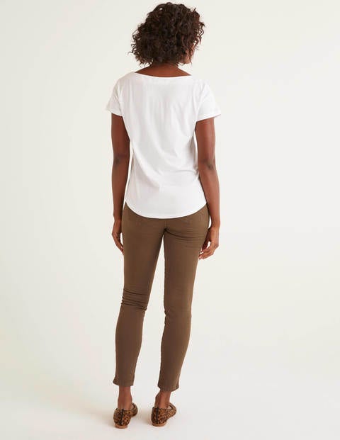 Supersoft Slash Neck Tee - White Supersoft Slash Neck Tee - White