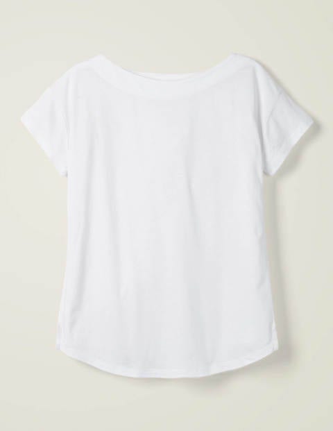 Supersoft Slash Neck Tee - White Supersoft Slash Neck Tee - White