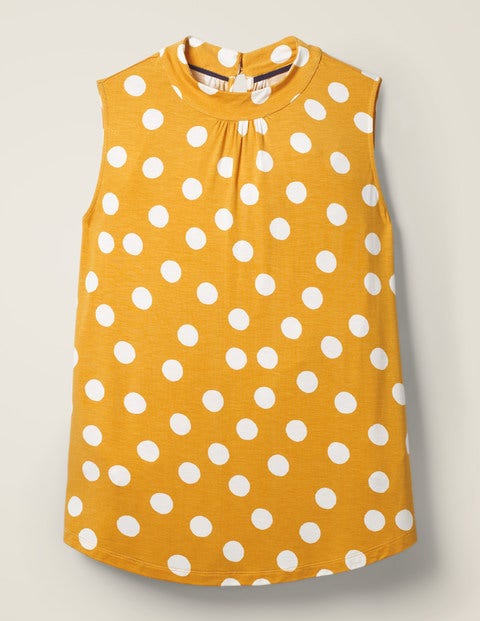 Thomasina High Neck Top - Tuscan Sun/Ivory Spot Thomasina High Neck Top - Tuscan Sun/Ivory Spot