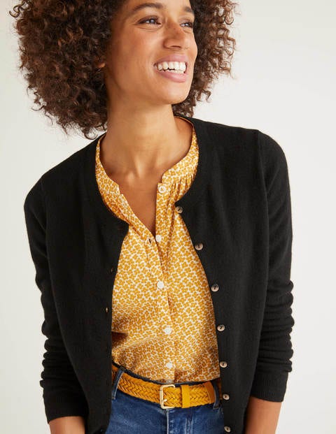 Cashmere Crew Cardigan - Black Cashmere Crew Cardigan - Black