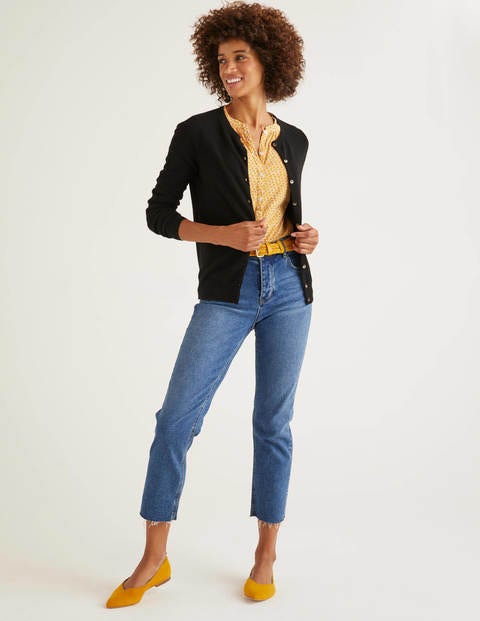 Cashmere Crew Cardigan - Black Cashmere Crew Cardigan - Black
