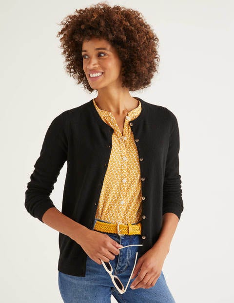 Cashmere Crew Cardigan - Black Cashmere Crew Cardigan - Black