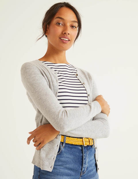 Cardigan Col Rond En Cachemire - Gris chiné Cardigan Col Rond En Cachemire - Gris chiné