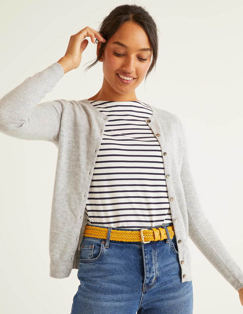 Cardigan Col Rond En Cachemire - Gris chiné Cardigan Col Rond En Cachemire - Gris chiné