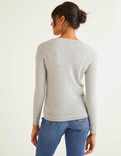 Cardigan Col Rond En Cachemire - Gris chiné Cardigan Col Rond En Cachemire - Gris chiné