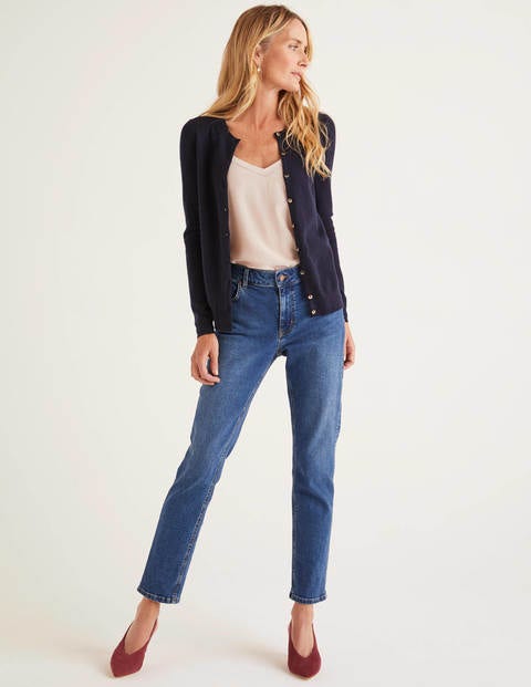 Cardigan Col Rond En Cachemire - Bleu marine Cardigan Col Rond En Cachemire - Bleu marine