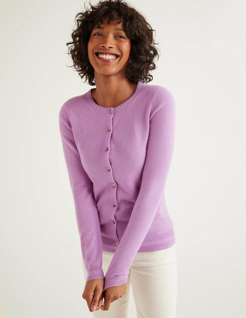 Cashmere Crew Cardigan - Lupin Cashmere Crew Cardigan - Lupin