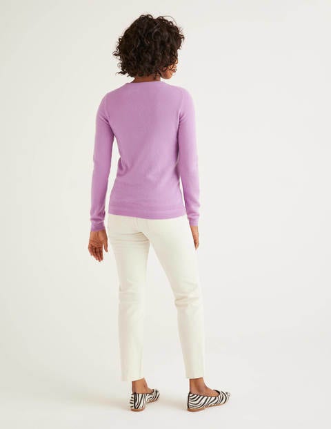 Cashmere Crew Cardigan - Lupin Cashmere Crew Cardigan - Lupin