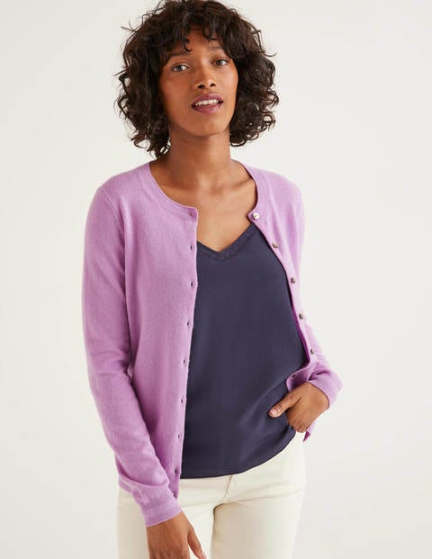 Cashmere Crew Cardigan - Lupin Cashmere Crew Cardigan - Lupin