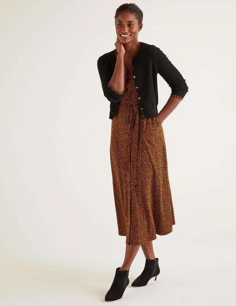 Cashmere Crop Crew Cardigan - Black Cashmere Crop Crew Cardigan - Black
