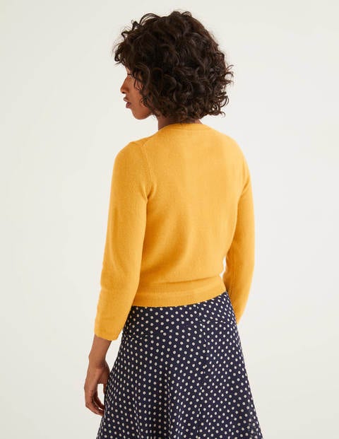Cashmere Crop Crew Cardigan - Tuscan Sun Cashmere Crop Crew Cardigan - Tuscan Sun