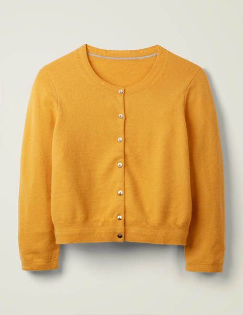 Cashmere Crop Crew Cardigan - Tuscan Sun Cashmere Crop Crew Cardigan - Tuscan Sun