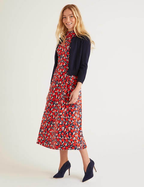 Cashmere Crop Crew Cardigan - Navy Cashmere Crop Crew Cardigan - Navy