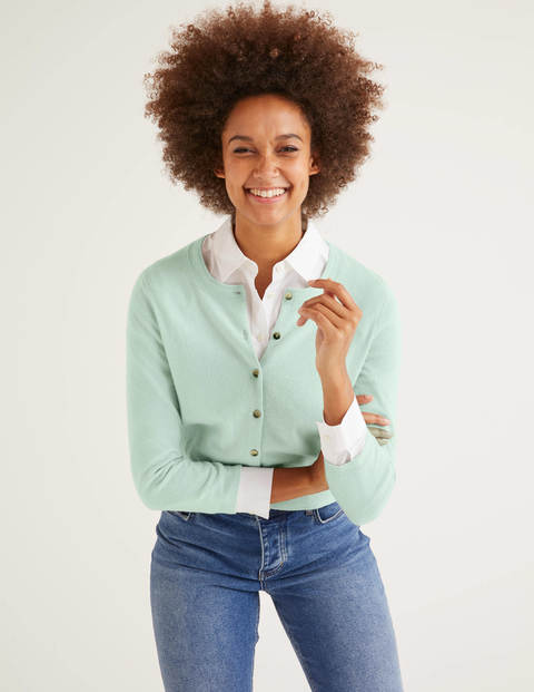 Cashmere Crop Crew Cardigan - Mint Cake Cashmere Crop Crew Cardigan - Mint Cake