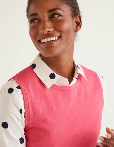 Favourite Cotton Knitted Tank - Bright Camellia Favourite Cotton Knitted Tank - Bright Camellia
