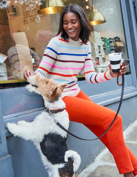 Cashmere Crew Neck Jumper - Chinchilla Melange Stripe Cashmere Crew Neck Jumper - Chinchilla Melange Stripe