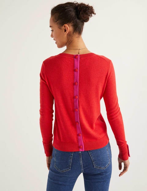 Dorset Pullover Mit Knopfleiste Am Rücken - Signalrot Dorset Pullover Mit Knopfleiste Am Rücken - Signalrot