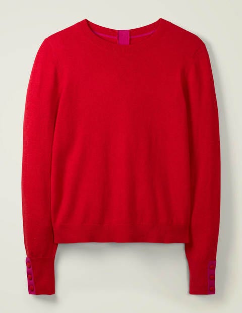 Dorset Pullover Mit Knopfleiste Am Rücken - Signalrot Dorset Pullover Mit Knopfleiste Am Rücken - Signalrot