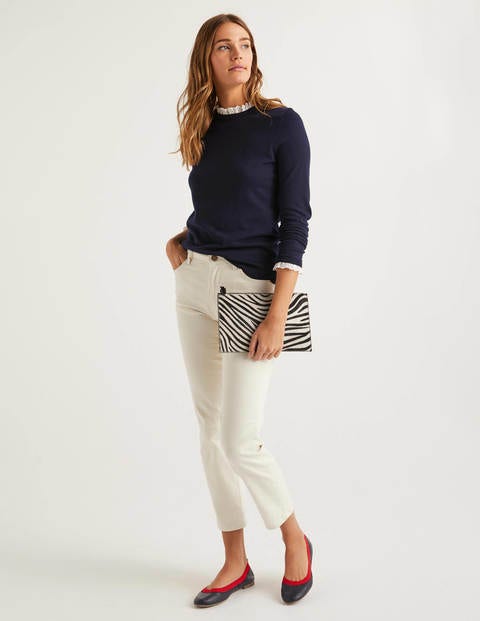 Pull Lincoln volanté en coton - Bleu marine Pull Lincoln volanté en coton - Bleu marine