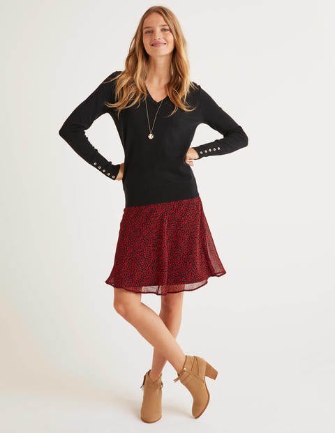 Eldon Baumwollpullover Mit V-Ausschnitt - Schwarz Eldon Baumwollpullover Mit V-Ausschnitt - Schwarz