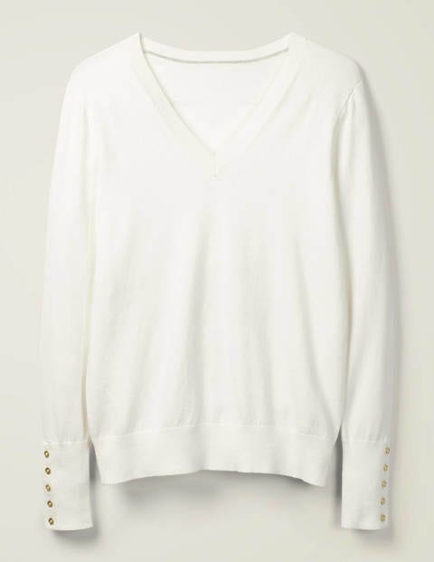 Pull col V Eldon en coton - Ivoire Pull col V Eldon en coton - Ivoire