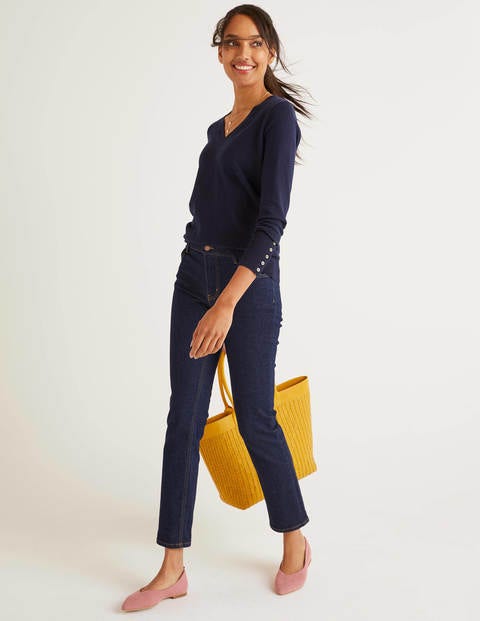 Eldon Baumwollpullover Mit V-Ausschnitt - Navy Eldon Baumwollpullover Mit V-Ausschnitt - Navy