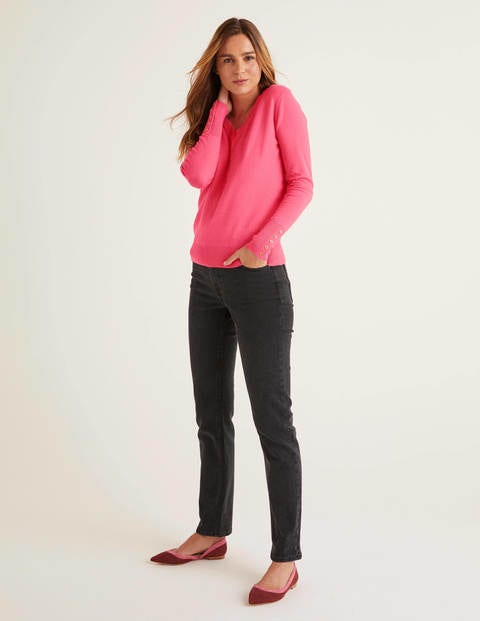 Eldon Baumwollpullover Mit V-Ausschnitt - Helles Pink Eldon Baumwollpullover Mit V-Ausschnitt - Helles Pink