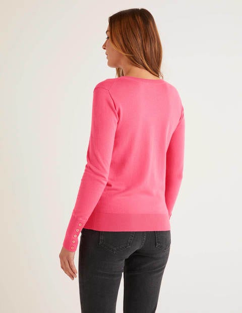 Eldon Baumwollpullover Mit V-Ausschnitt - Helles Pink Eldon Baumwollpullover Mit V-Ausschnitt - Helles Pink