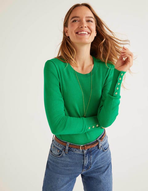 Eldon Baumwollpullover - Sattes Smaragdgrün Eldon Baumwollpullover - Sattes Smaragdgrün