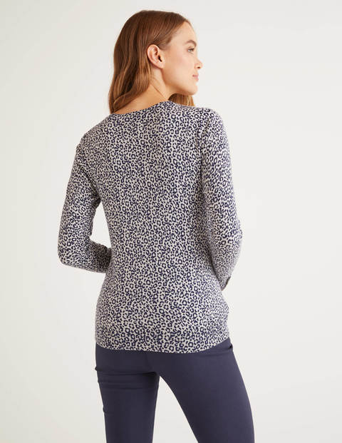 Eldon Baumwollpullover - Französisches Navy, Tiermuster Eldon Baumwollpullover - Französisches Navy, Tiermuster