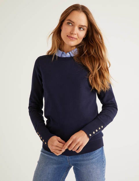 Eldon Baumwollpullover - Navy Eldon Baumwollpullover - Navy