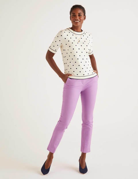 T-shirt Abingdon en maille de coton - Pois ivoire/bleu marine T-shirt Abingdon en maille de coton - Pois ivoire/bleu marine