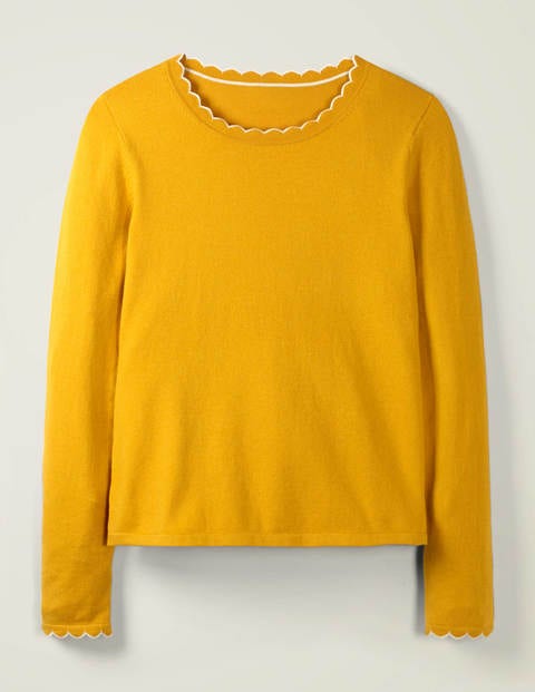 Suffolk Cotton Scallop Jumper - Tuscan Sun Suffolk Cotton Scallop Jumper - Tuscan Sun