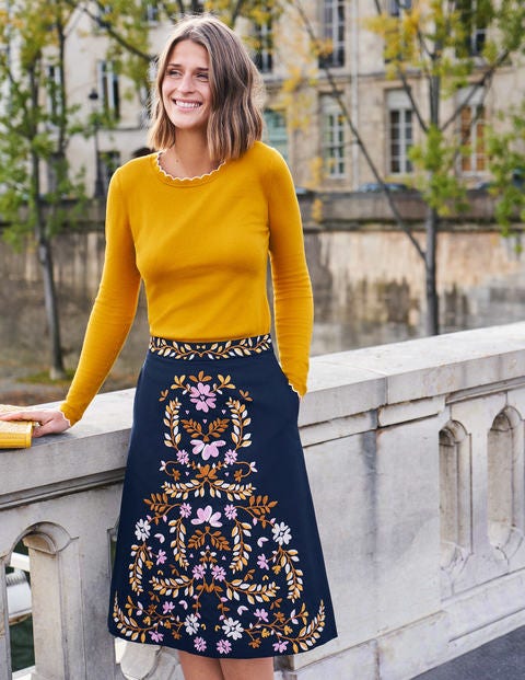 Suffolk Cotton Scallop Jumper - Tuscan Sun Suffolk Cotton Scallop Jumper - Tuscan Sun