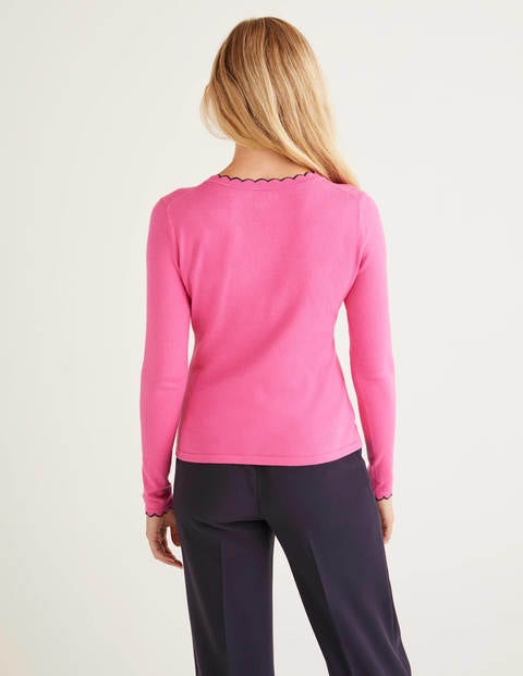 Suffolk Scallop Sweater - Pop Pansy Suffolk Scallop Sweater - Pop Pansy