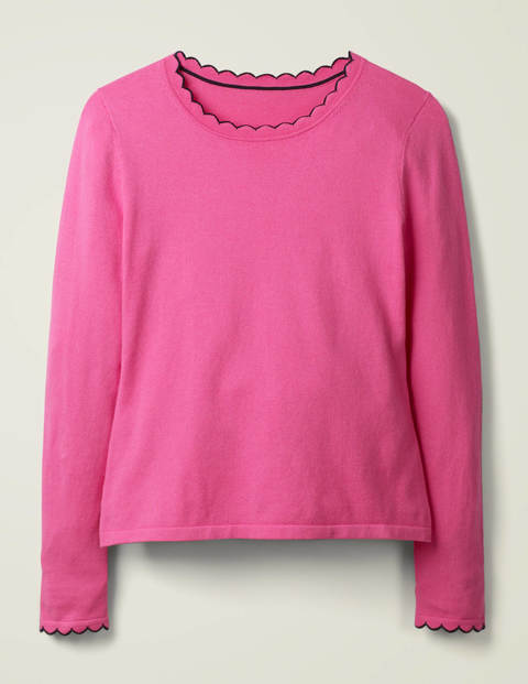 Suffolk Scallop Sweater - Pop Pansy Suffolk Scallop Sweater - Pop Pansy