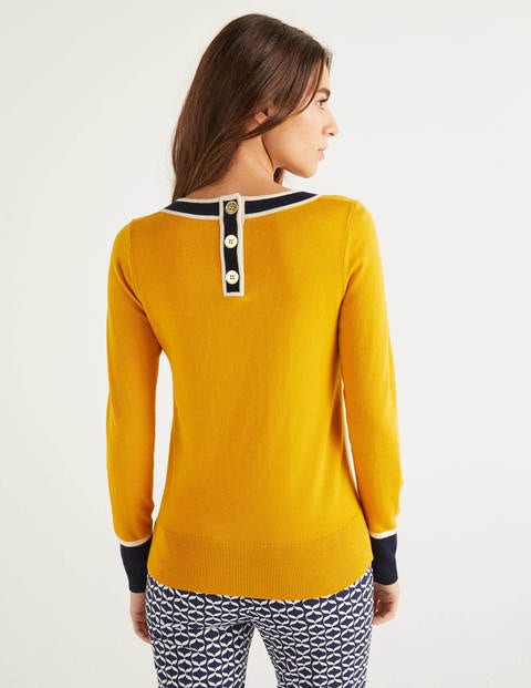 Norwich Pullover Mit Knopfleiste Am Rücken - Sonnengelb Norwich Pullover Mit Knopfleiste Am Rücken - Sonnengelb