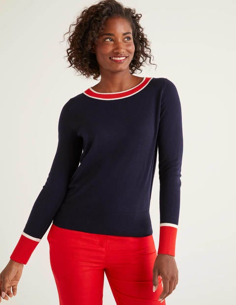 Norwich Pullover mit Knopfleiste am Rücken - Navy Norwich Pullover mit Knopfleiste am Rücken - Navy