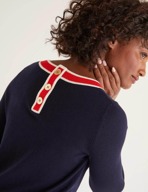 Norwich Pullover Mit Knopfleiste Am Rücken - Navy Norwich Pullover Mit Knopfleiste Am Rücken - Navy