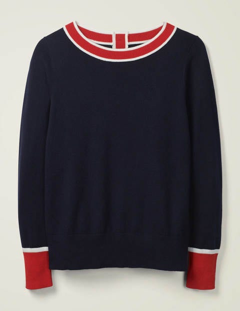 Norwich Pullover mit Knopfleiste am Rücken - Navy Norwich Pullover mit Knopfleiste am Rücken - Navy