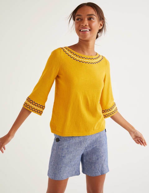 Monmouth Pullover mit Stickerei - Sonnengelb Monmouth Pullover mit Stickerei - Sonnengelb