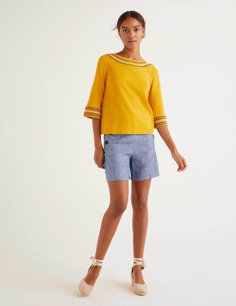 Monmouth Pullover mit Stickerei - Sonnengelb Monmouth Pullover mit Stickerei - Sonnengelb