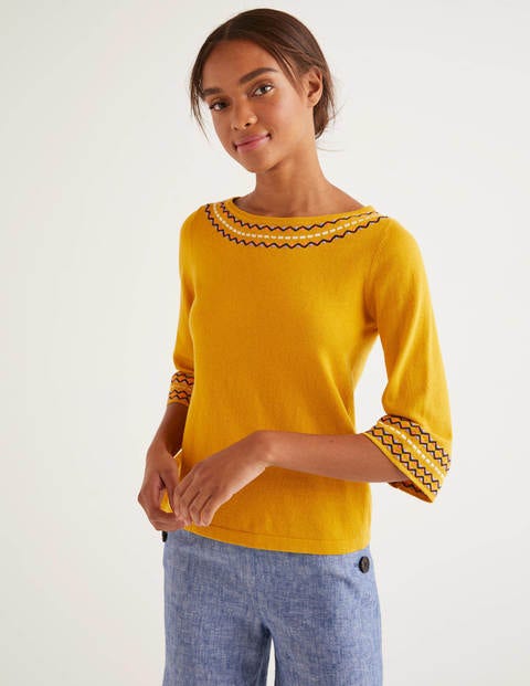 Monmouth Pullover mit Stickerei - Sonnengelb Monmouth Pullover mit Stickerei - Sonnengelb