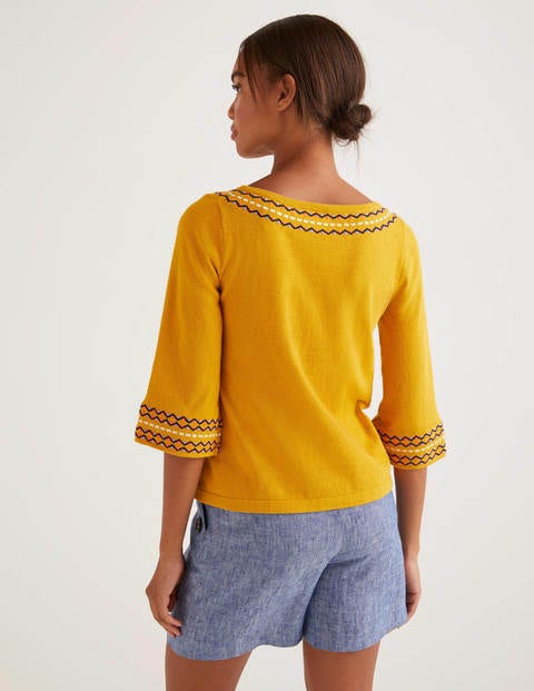 Monmouth Pullover mit Stickerei - Sonnengelb Monmouth Pullover mit Stickerei - Sonnengelb