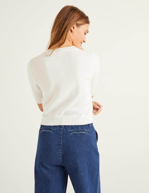 Favourite Cotton Crop Cardigan - Ivory Favourite Cotton Crop Cardigan - Ivory