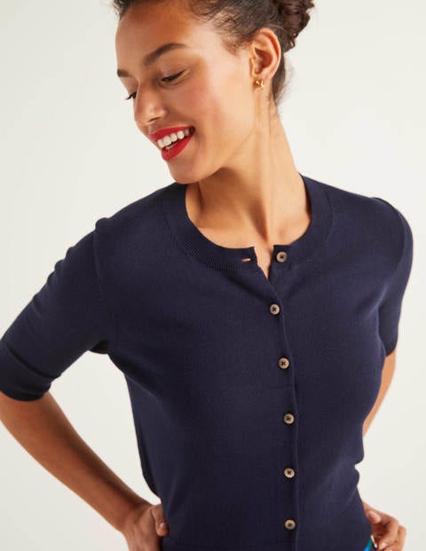 Favourite Cotton Crop Cardigan - Navy Favourite Cotton Crop Cardigan - Navy
